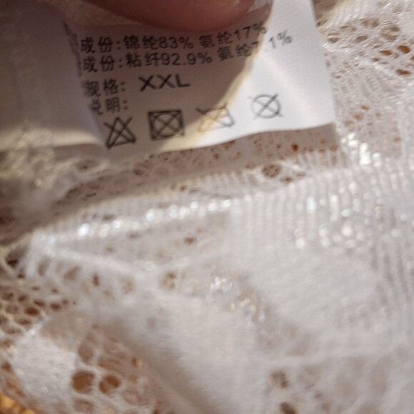 sheer lace top spaghetti strap bra white - Picture 2 of 7